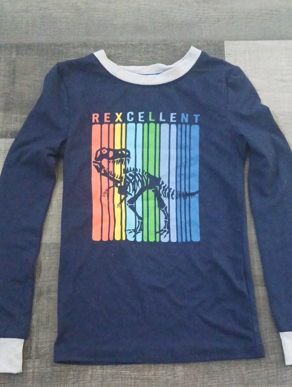 Kids Navy 'Rexcellent' Dino Long-Sleeve Pajama Top